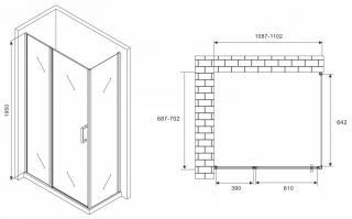 Душевой уголок ABBER Sonnenstrand AG04110MS-S70M 110x70см хром